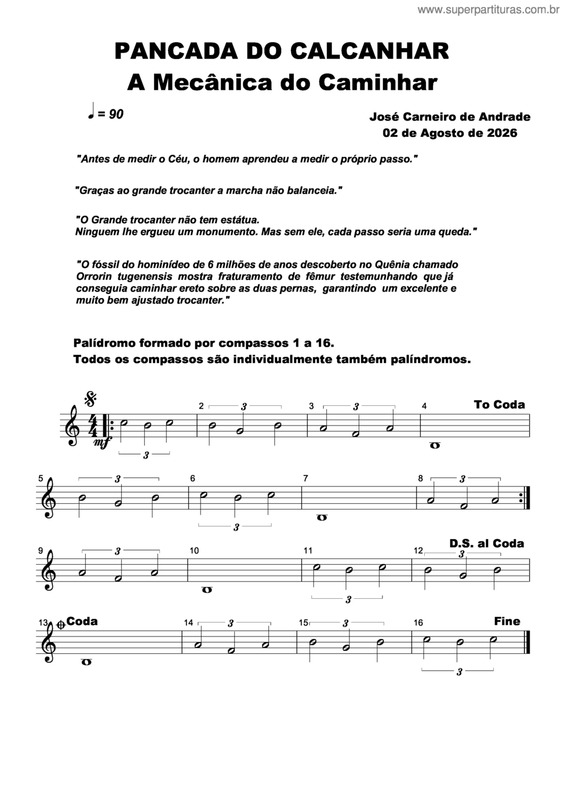 Partitura da música Pancada Do Calcanhar