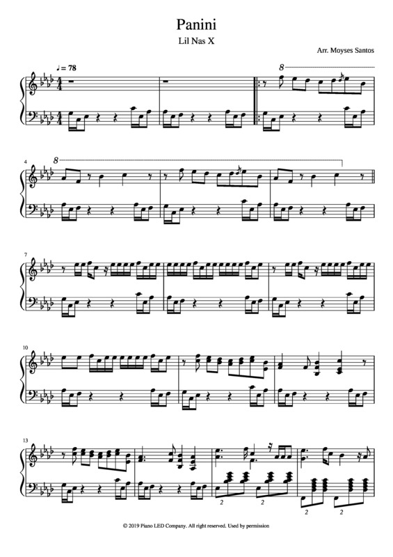 Partitura da música Panini