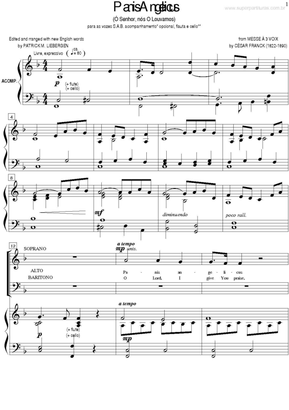 Partitura da música Panis Angelicus v.2