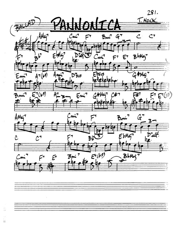 Partitura da música Pannonica