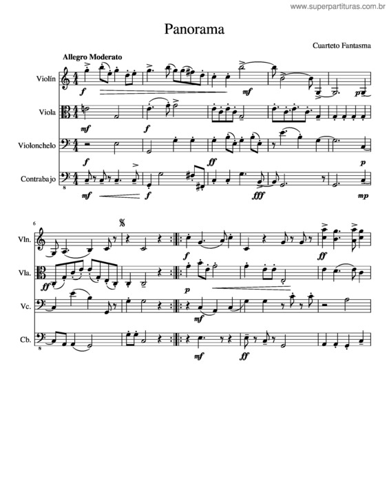 Partitura da música Panorama