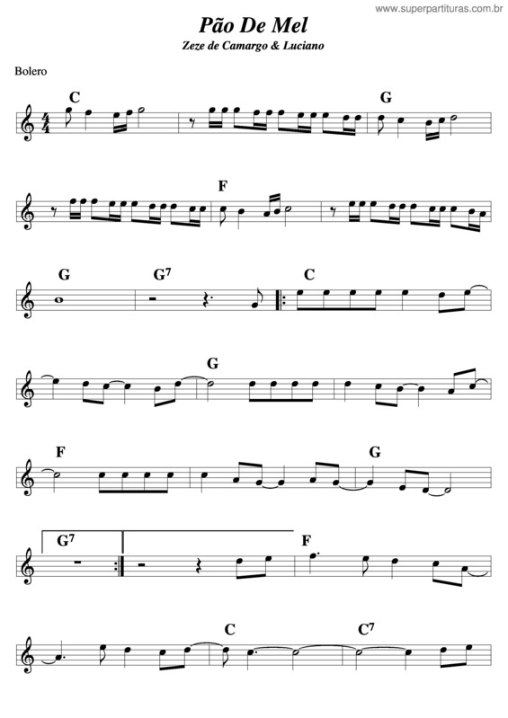 Partitura da música Pão De Mel v.5