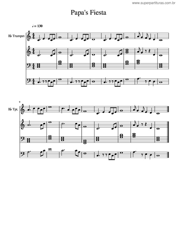 Partitura da música Papa S Fiesta