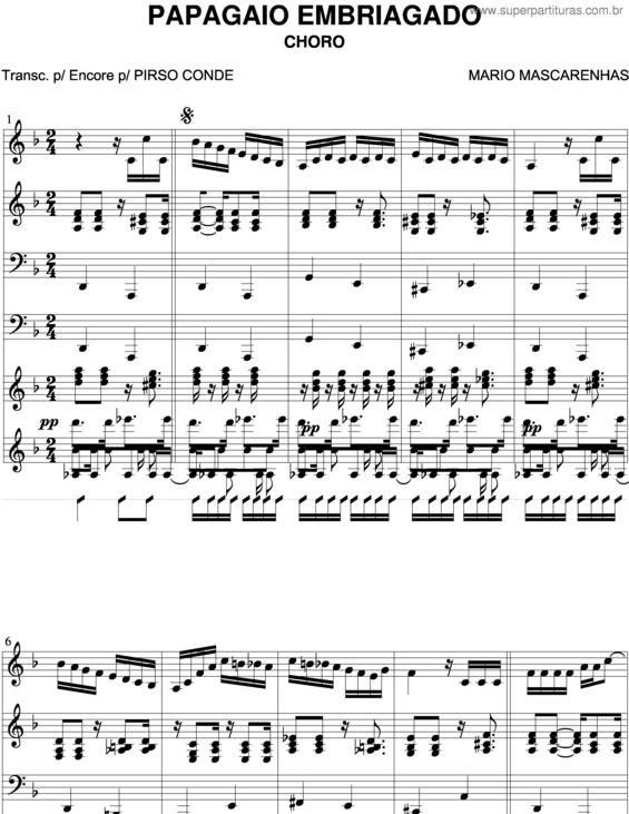 Partitura da música Papagaio Embriagado v.2