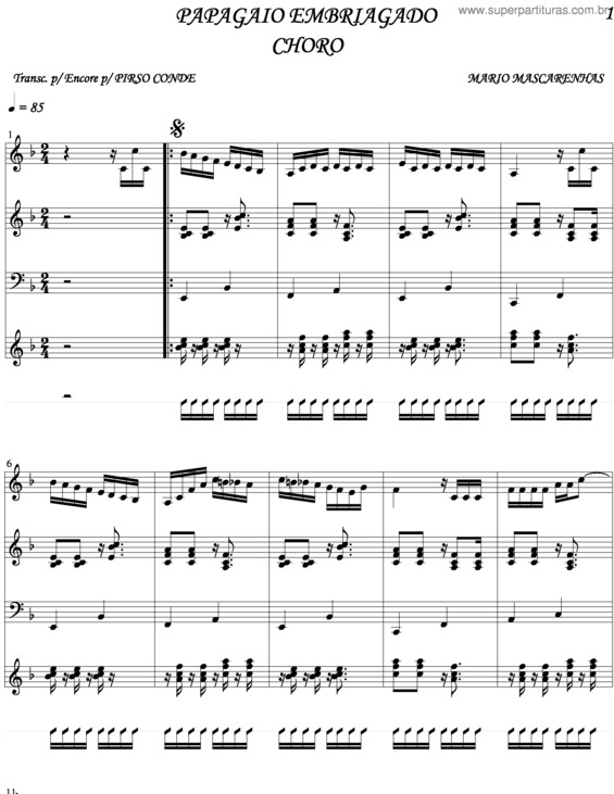 Partitura da música Papagaio Embriagado v.4