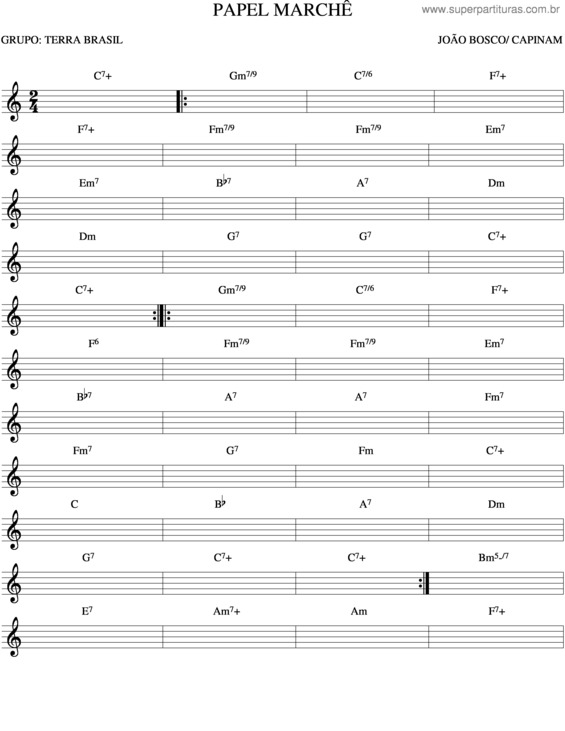 Partitura da música Papel Marche v.2