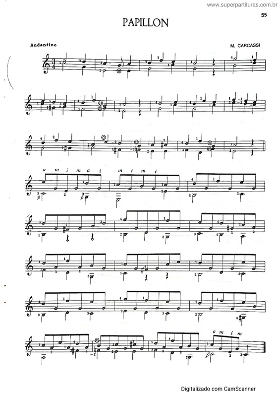 Partitura da música Papillon v.2