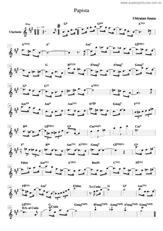 Partitura da música Papista