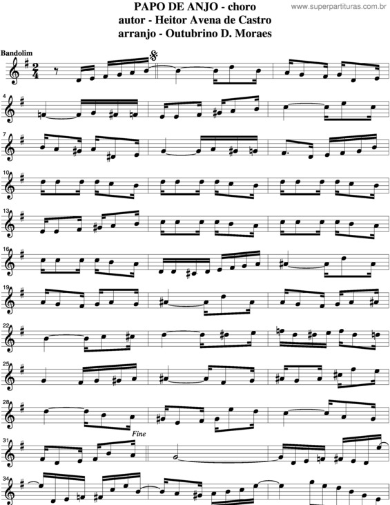 Partitura da música Papo De Anjo v.2