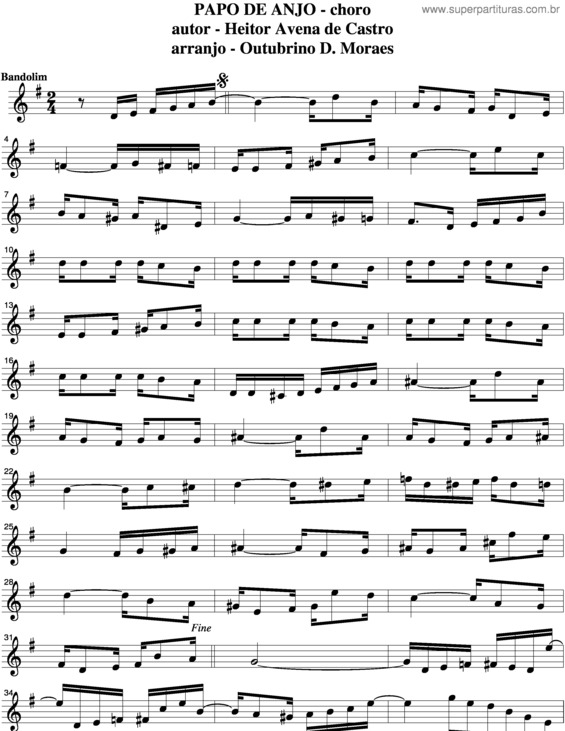 Partitura da música Papo De Anjo v.2