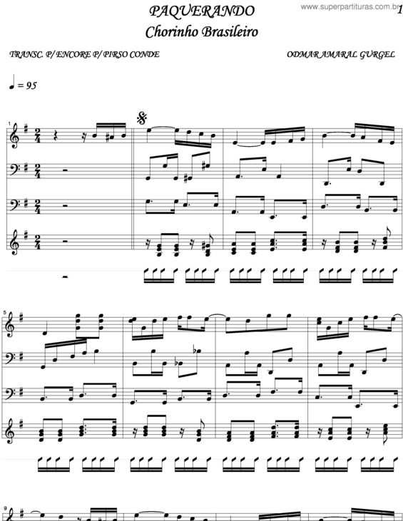 Partitura da música Paquerando v.3