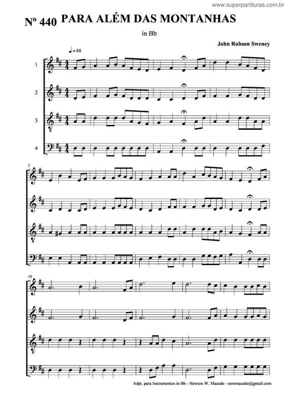 Partitura da música Para Além Das Montanhas v.2