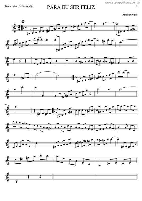 Partitura da música Para Eu Ser Feliz