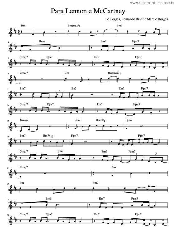 Partitura da música Para Lennon E Mccartney