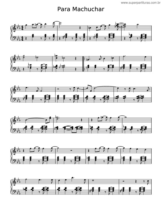 Partitura da música Para Machuchar Meu Coracao
