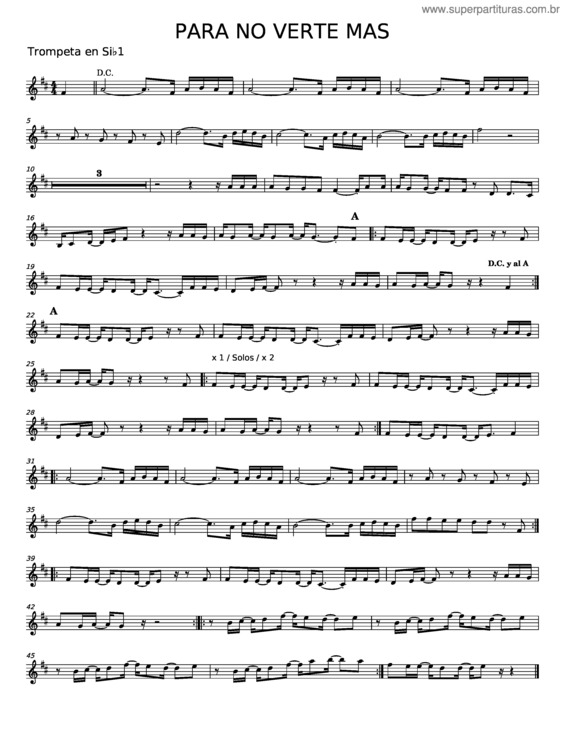 Partitura da música Para No Verte Más – La Mosca Tsé–Tsé