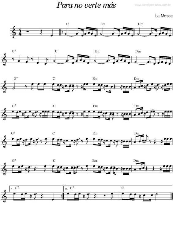 Partitura da música Para no verte más