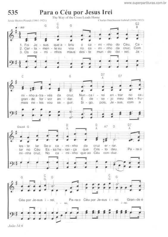 Partitura da música Para O Céu Por Jesus Irei v.2