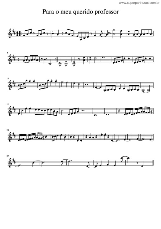 Partitura da música Para O Meu Querido Professor
