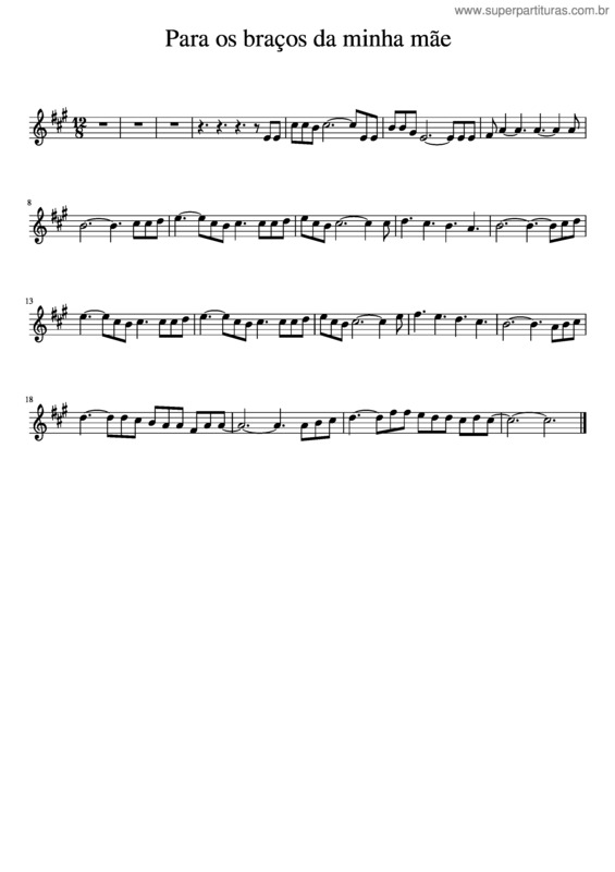 Partitura da música Para Os Bracos Da Minha Mae – Pedro Abrunhosa