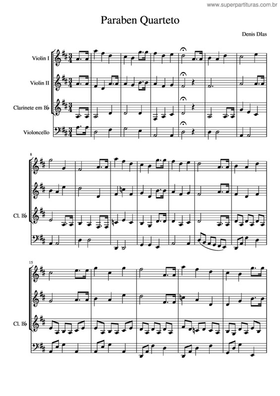 Partitura da música Paraben Quarteto