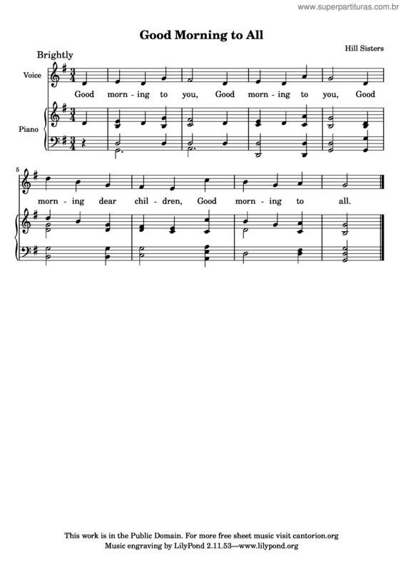 Partitura da música Parabéns a Você v.4