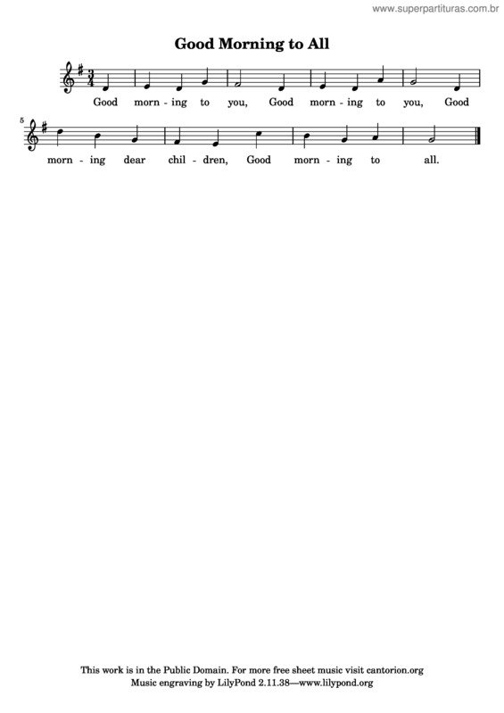 Partitura da música Parabéns a Você v.5