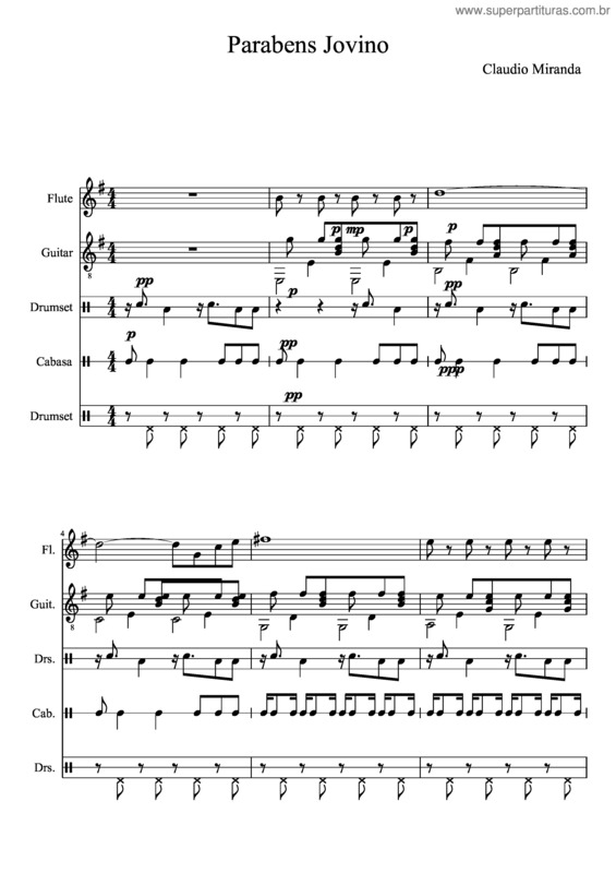 Partitura da música Parabens Jovino