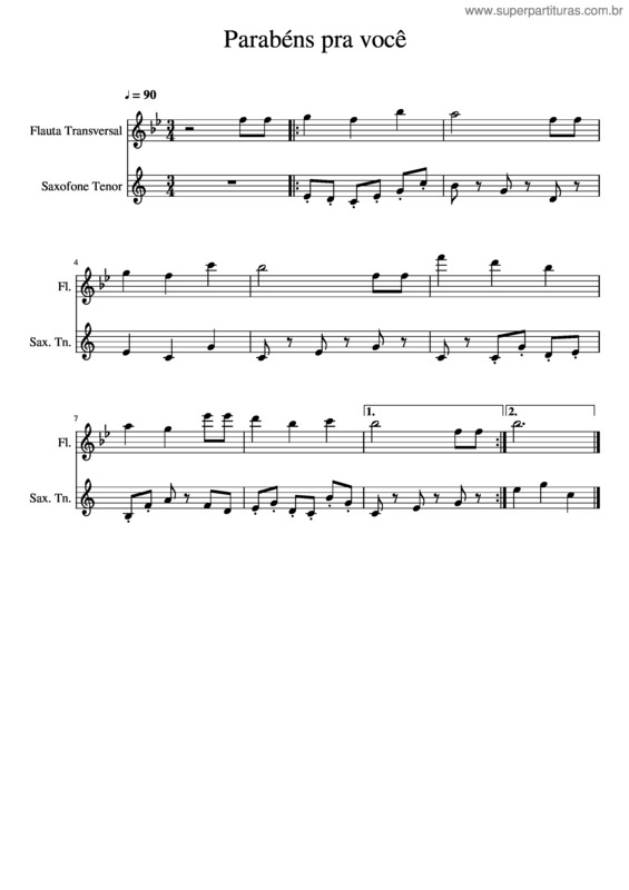 Partitura da música Parabens Pra Voce v.17