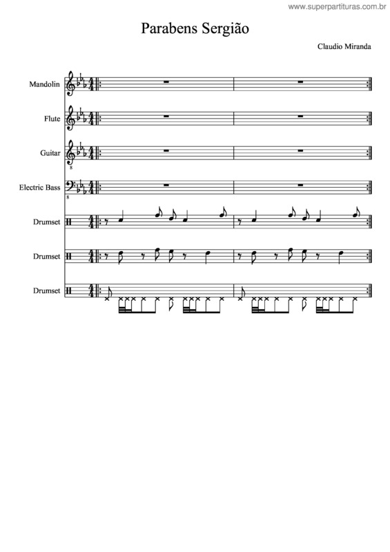 Partitura da música Parabens Sergião