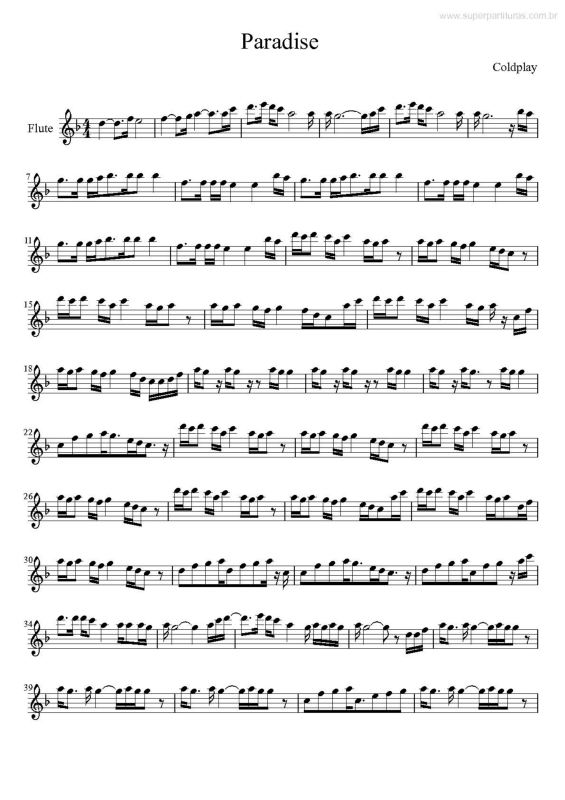 Partitura da música Paradise v.13