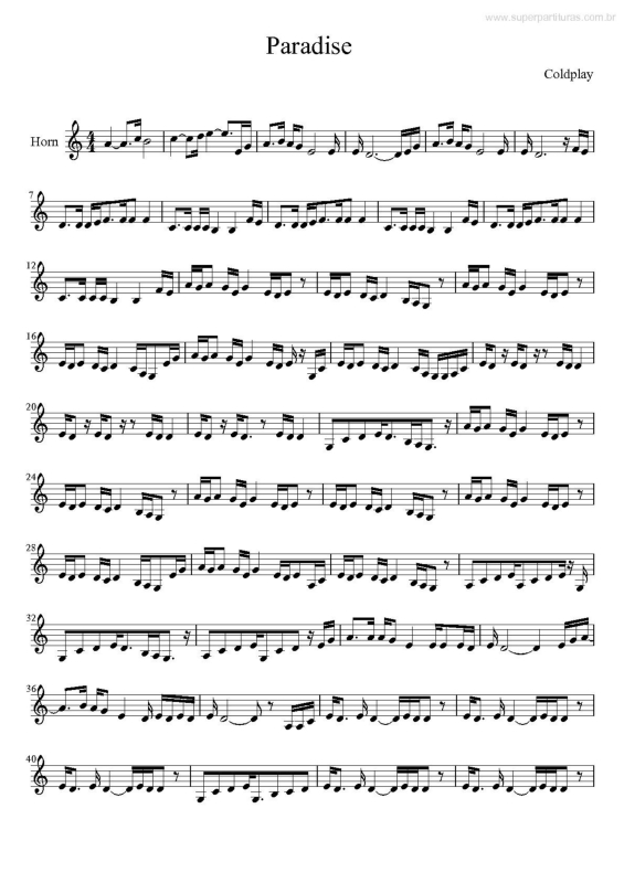 Partitura da música Paradise v.14