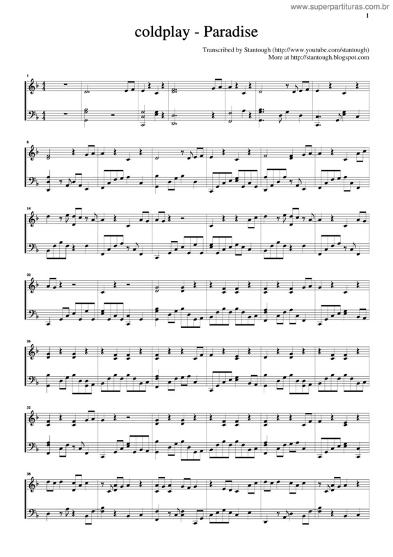 Partitura da música Paradise v.23