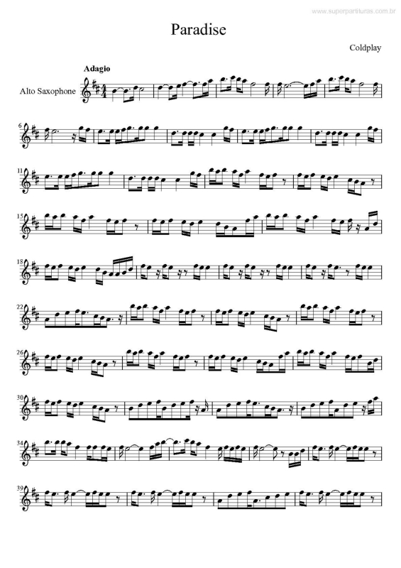 Partitura da música Paradise v.6