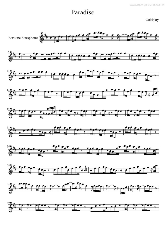 Partitura da música Paradise v.7