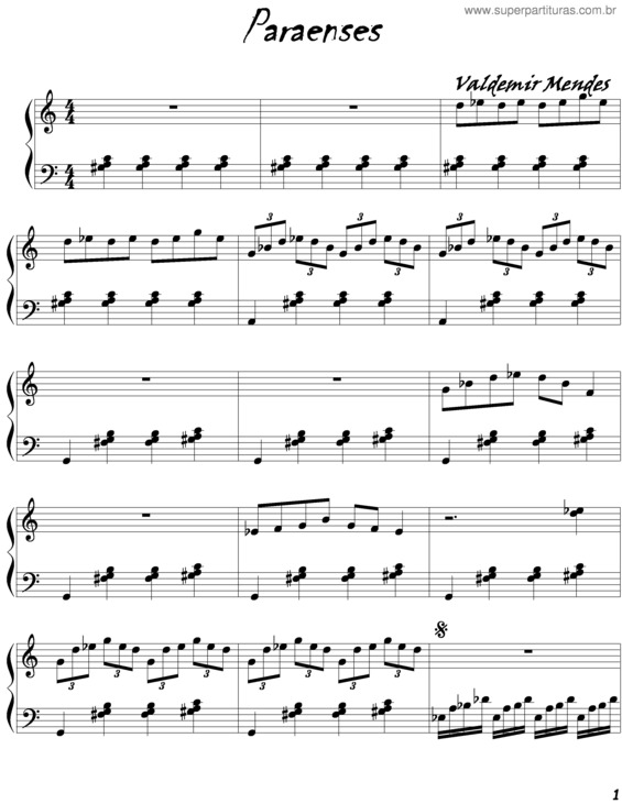 Partitura da música Paraenses