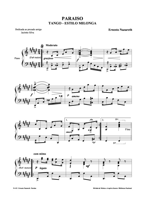 Partitura da música Paraíso v.5