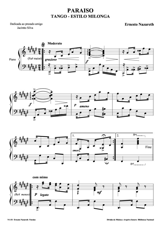 Partitura da música Paraíso v.6