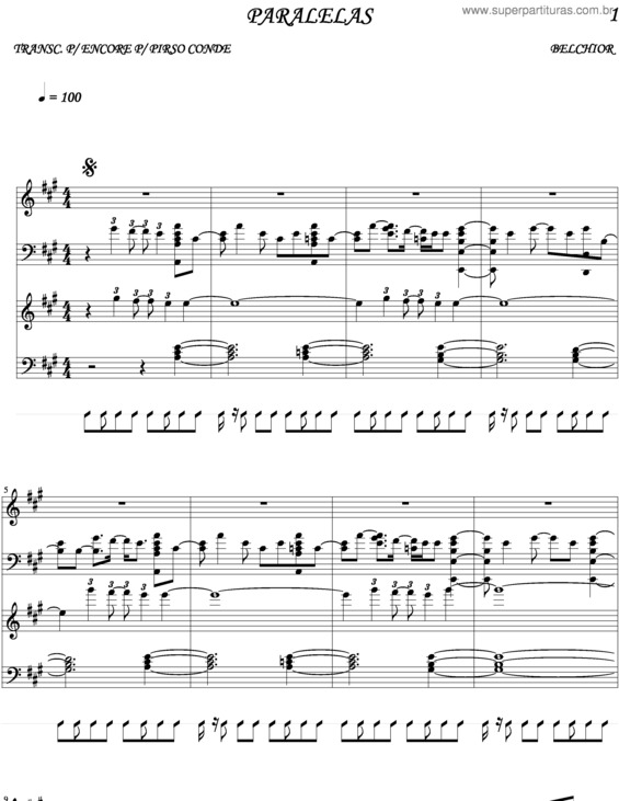 Partitura da música Paralelas v.3