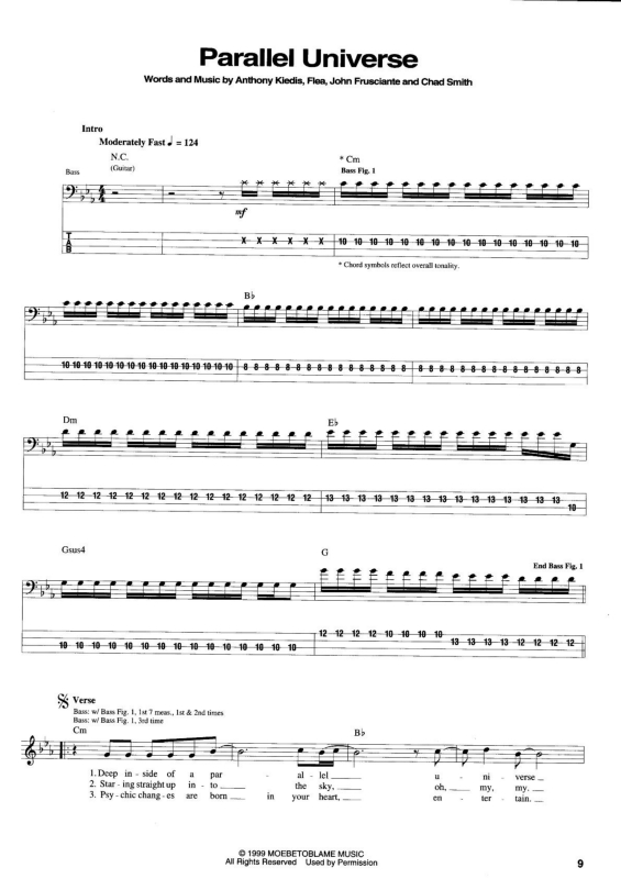 Partitura da música Parallel Universe v.2