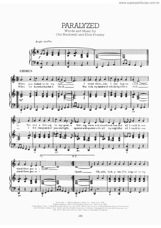 Partitura da música Paralyzed