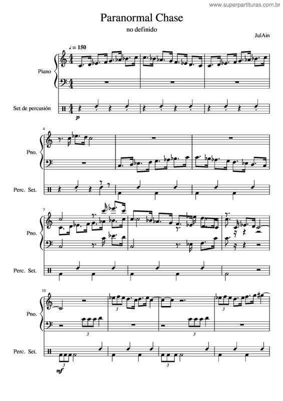 Partitura da música Paranormal Chase– Julain