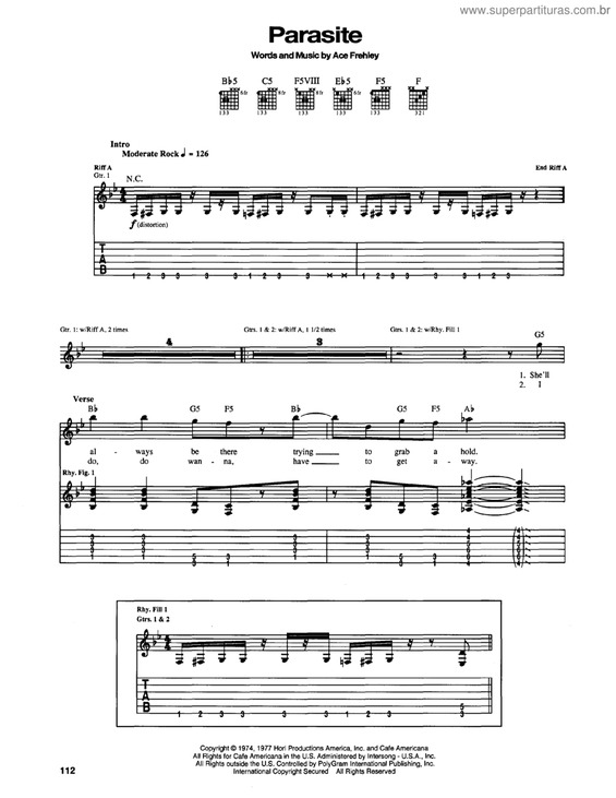 Partitura da música Parasite v.2