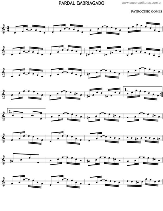 Partitura da música Pardal Embriagado