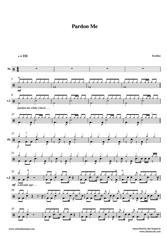 Partitura da música Pardon Me