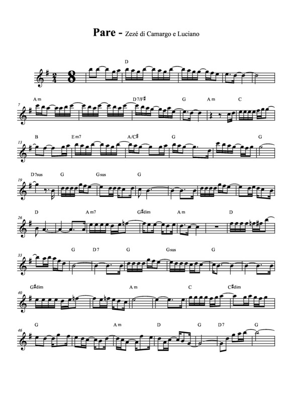 Partitura da música Pare! v.2