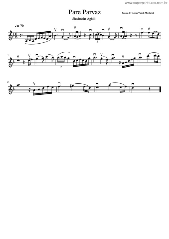 Partitura da música Pare Parvaz