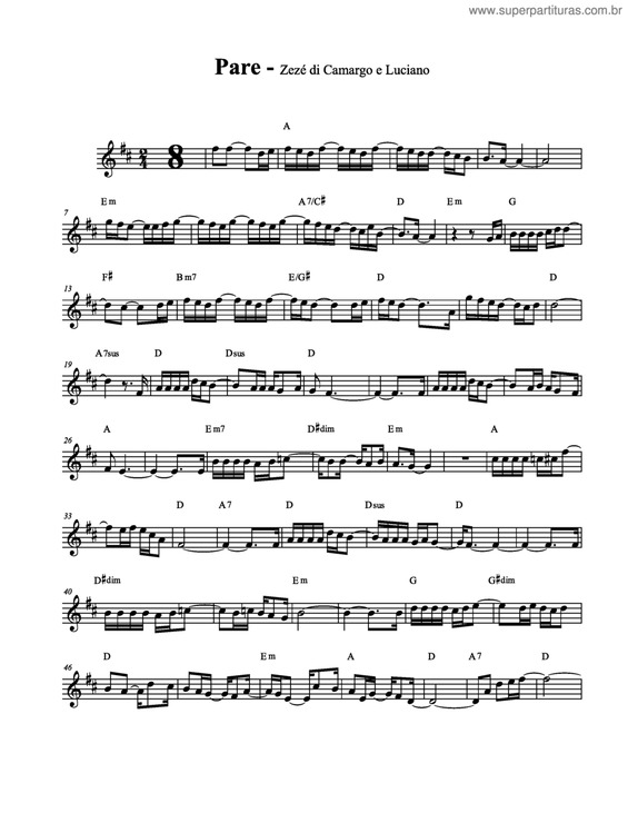 Partitura da música Pare v.2