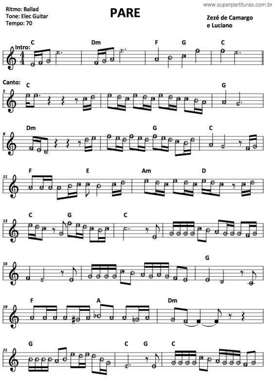 Partitura da música Pare v.4