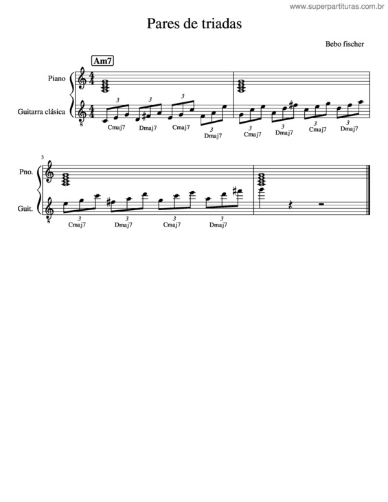 Partitura da música Pares De Triadas